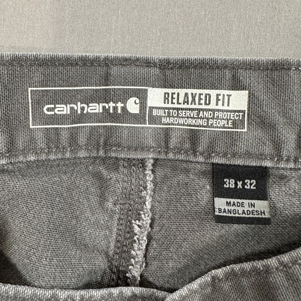 Carhartt Pants Mens 38x32 Gray Carpenter Relaxed Straight Workwear Utility - Picture 5 of 8